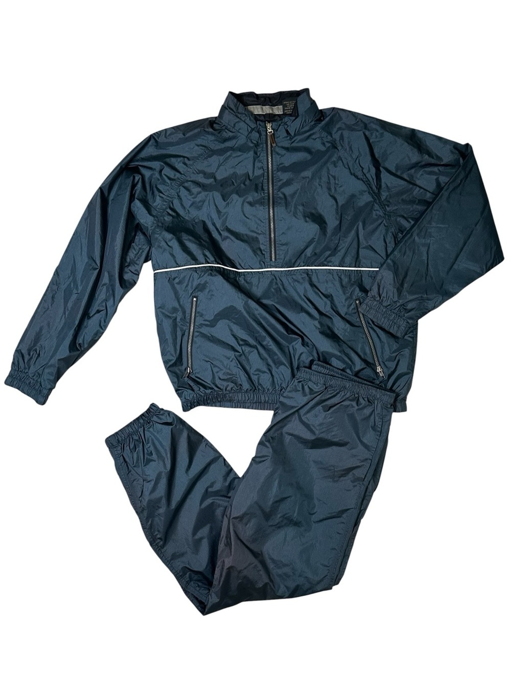 Sunice Men’s L Blue Half-Zip Windbreaker Rain Jacket and Pants Performance Set